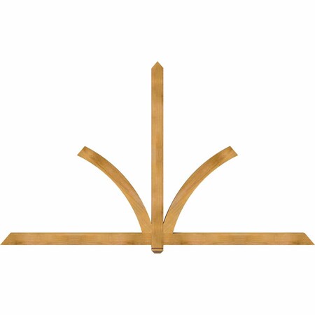 Ekena Millwork Redmond Rough Sawn Timber Gable Bracket, Western Red Cedar, 108"W x 63"H x 4"D x 4"F, 14/12 Pitch GBW108X63X0404RED00RWR